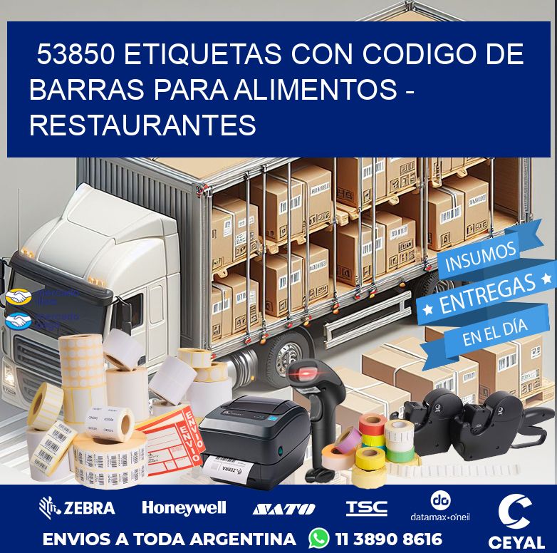 53850 ETIQUETAS CON CODIGO DE BARRAS PARA ALIMENTOS - RESTAURANTES