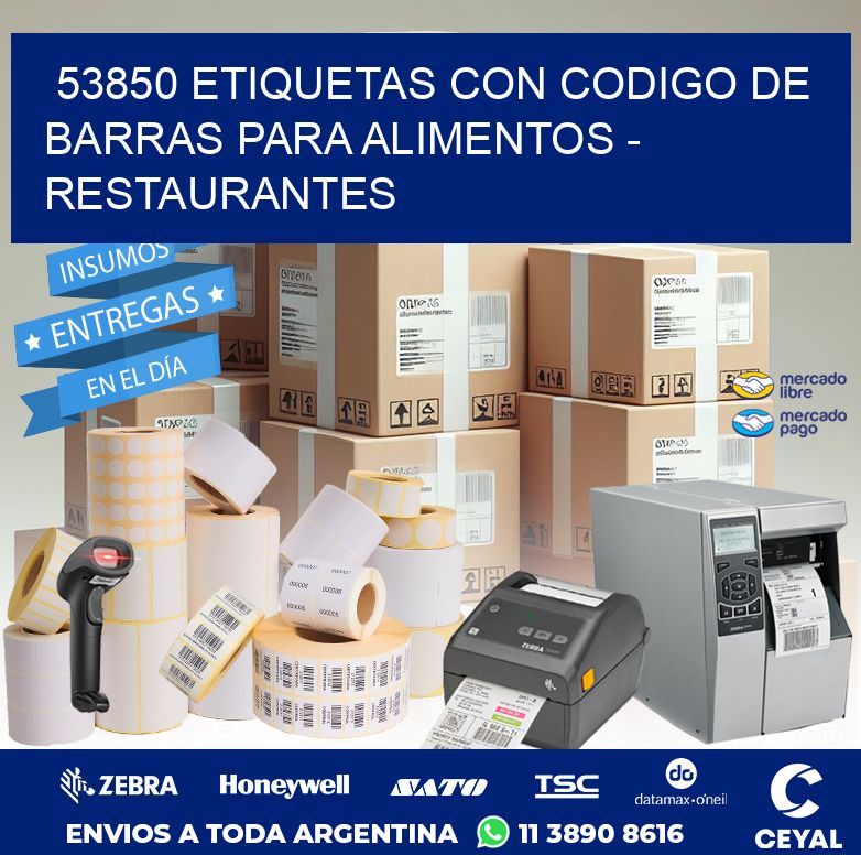 53850 ETIQUETAS CON CODIGO DE BARRAS PARA ALIMENTOS - RESTAURANTES