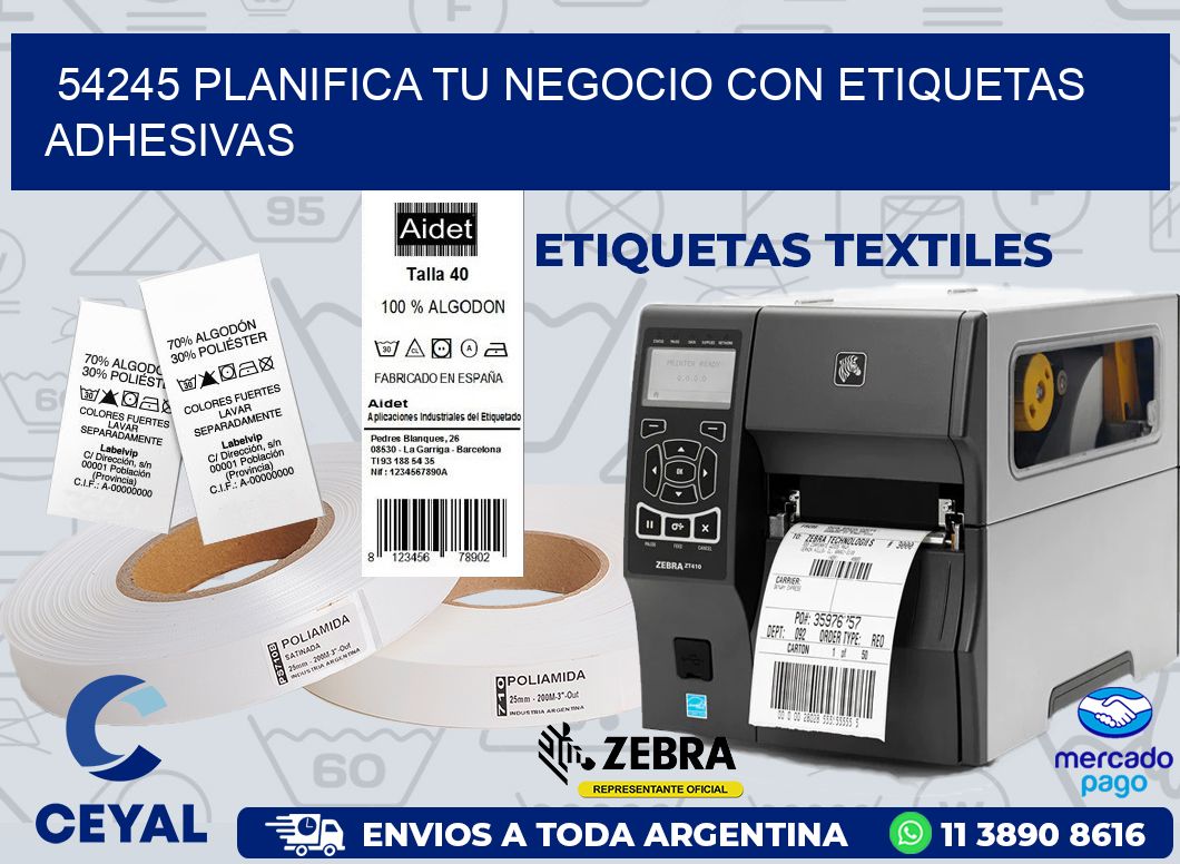 54245 PLANIFICA TU NEGOCIO CON ETIQUETAS ADHESIVAS