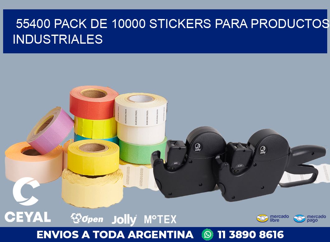 55400 PACK DE 10000 STICKERS PARA PRODUCTOS INDUSTRIALES