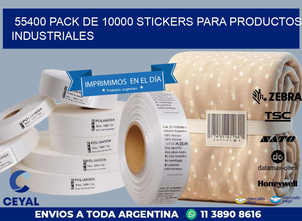 55400 PACK DE 10000 STICKERS PARA PRODUCTOS INDUSTRIALES