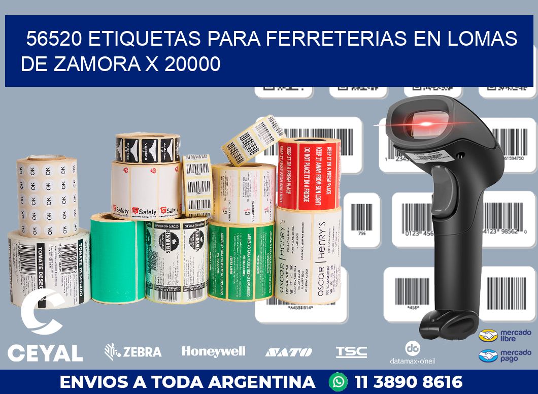 56520 ETIQUETAS PARA FERRETERIAS EN LOMAS DE ZAMORA X 20000