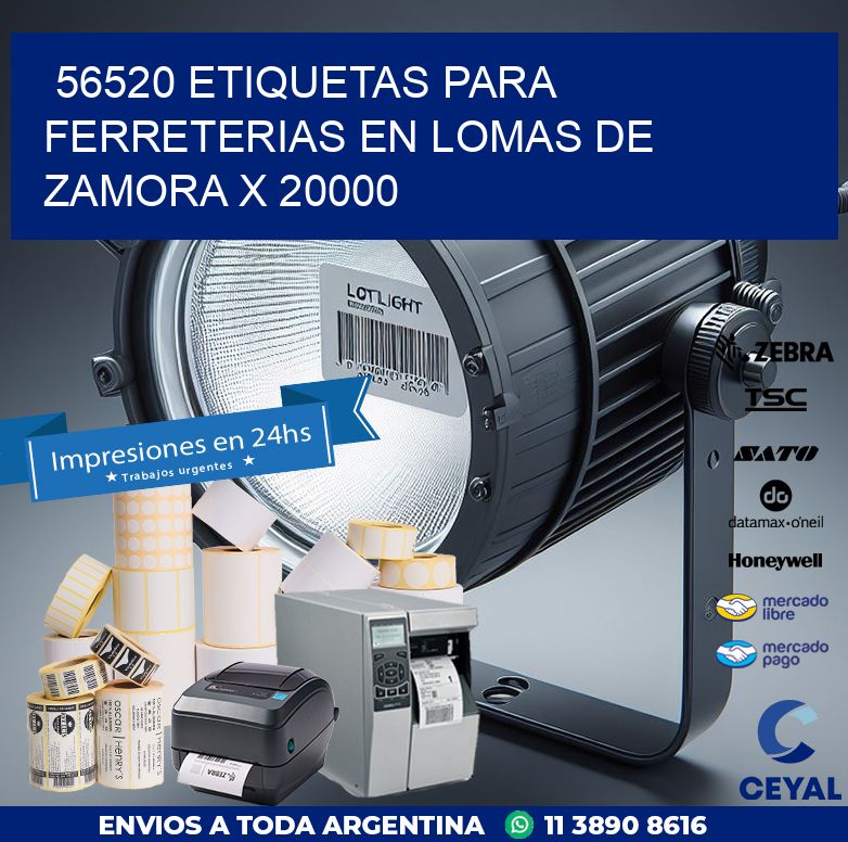 56520 ETIQUETAS PARA FERRETERIAS EN LOMAS DE ZAMORA X 20000