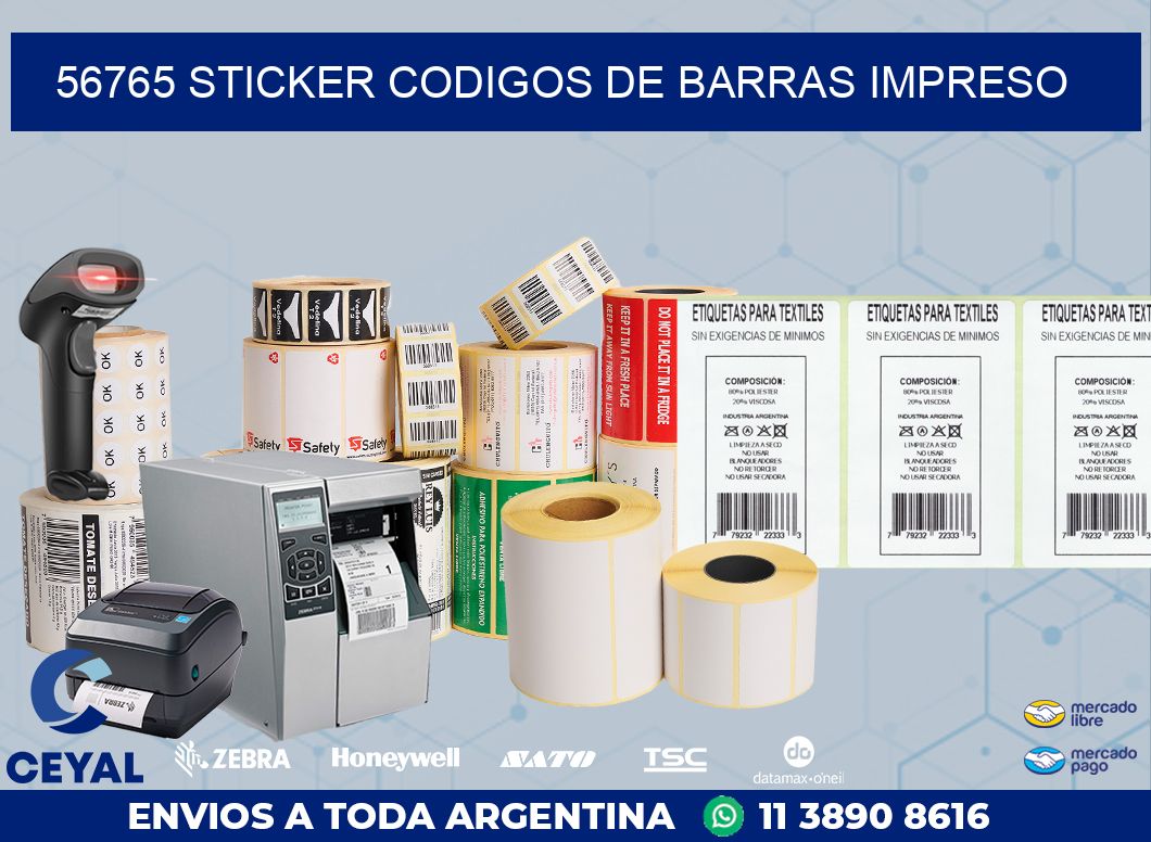 56765 STICKER CODIGOS DE BARRAS IMPRESO