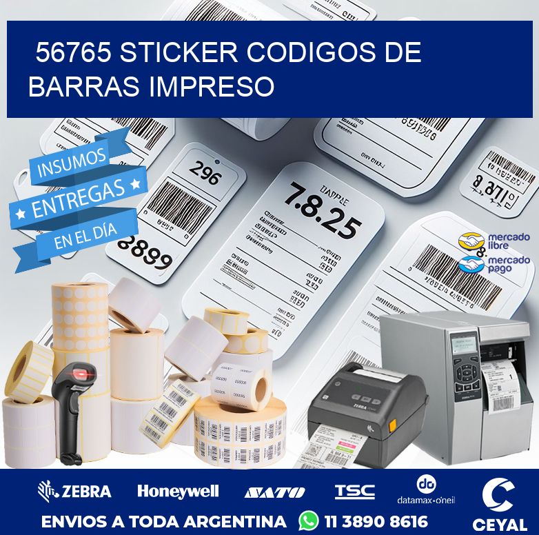 56765 STICKER CODIGOS DE BARRAS IMPRESO