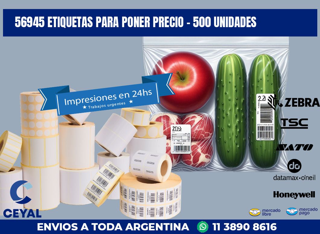 56945 ETIQUETAS PARA PONER PRECIO - 500 UNIDADES