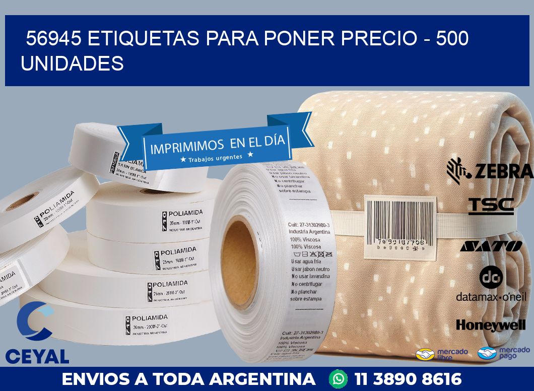 56945 ETIQUETAS PARA PONER PRECIO – 500 UNIDADES