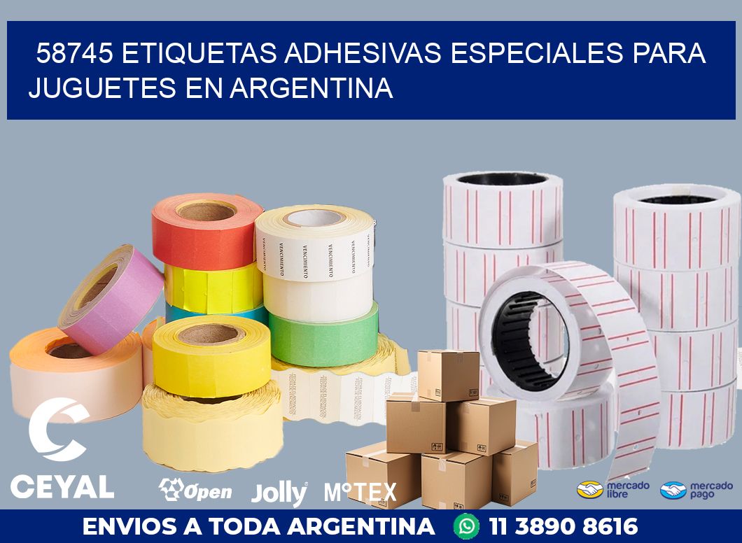 58745 ETIQUETAS ADHESIVAS ESPECIALES PARA JUGUETES EN ARGENTINA