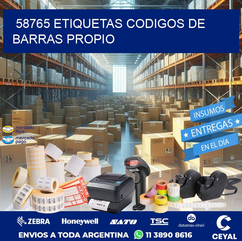 58765 ETIQUETAS CODIGOS DE BARRAS PROPIO
