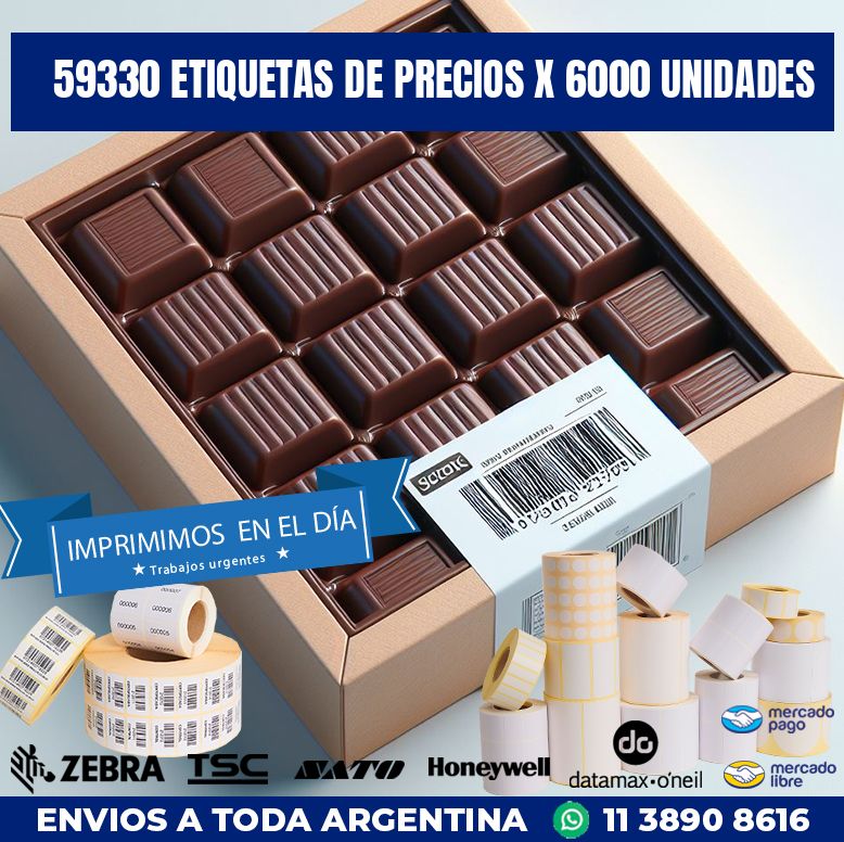 59330 ETIQUETAS DE PRECIOS X 6000 UNIDADES