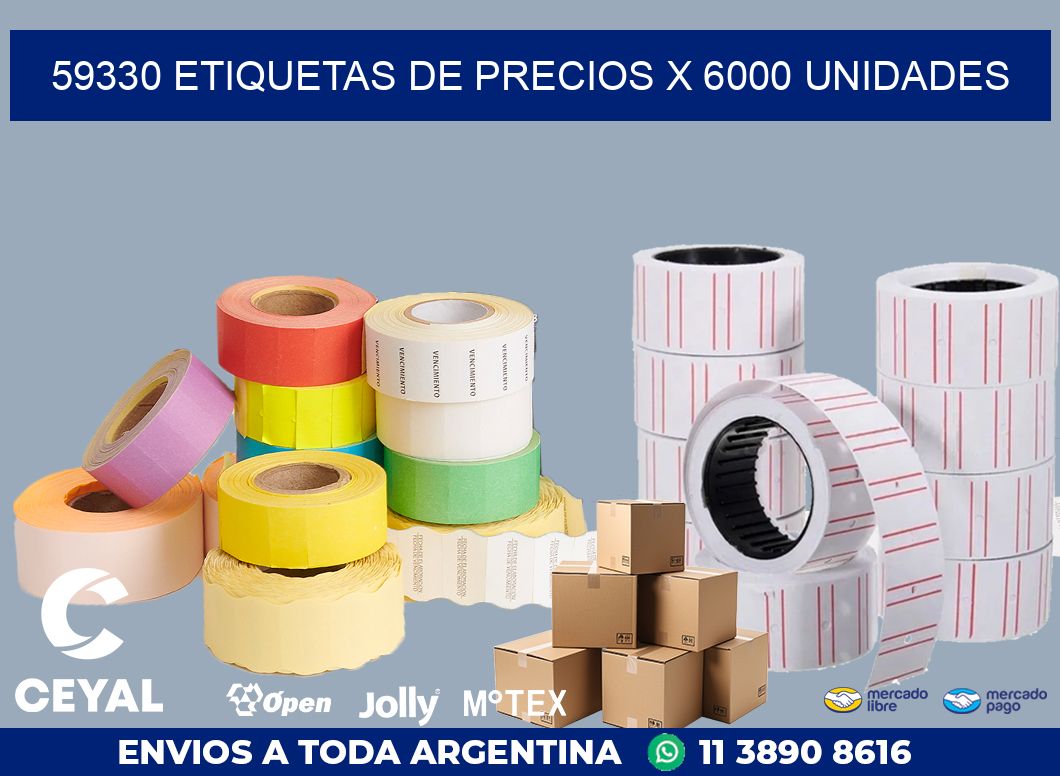 59330 ETIQUETAS DE PRECIOS X 6000 UNIDADES