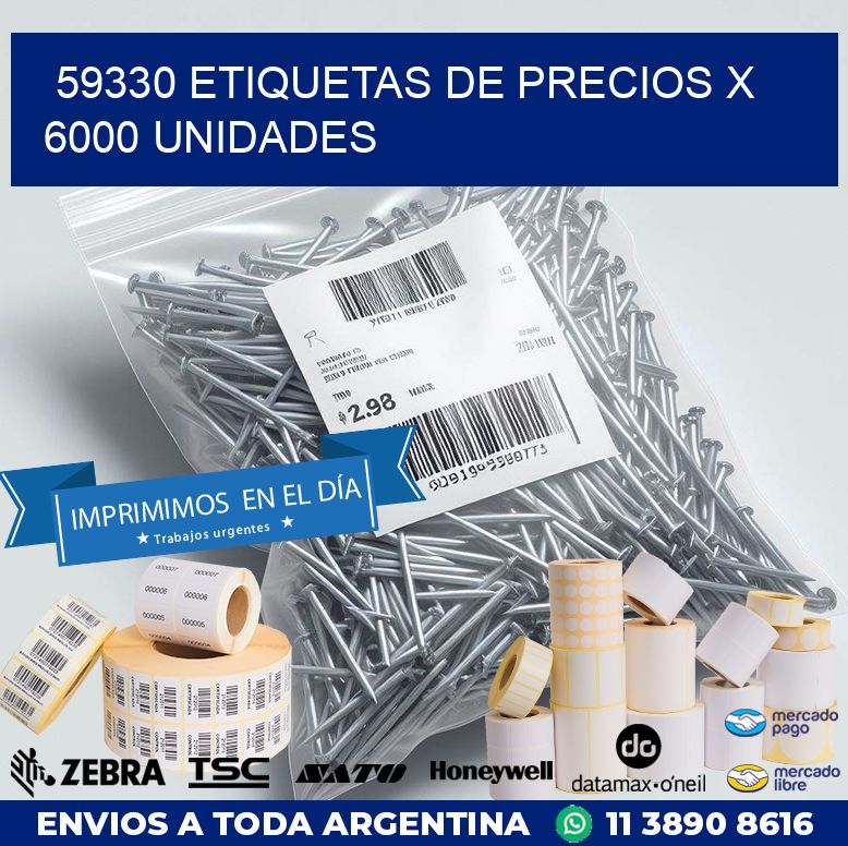 59330 ETIQUETAS DE PRECIOS X 6000 UNIDADES