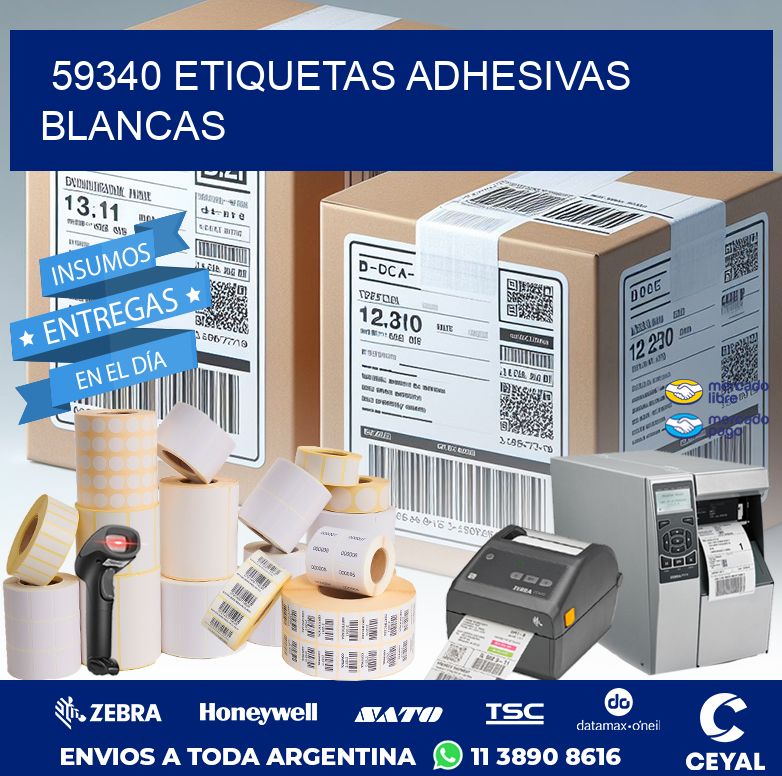 59340 ETIQUETAS ADHESIVAS BLANCAS