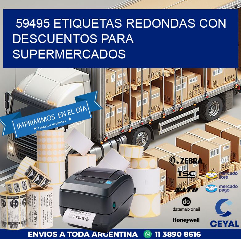 59495 ETIQUETAS REDONDAS CON DESCUENTOS PARA SUPERMERCADOS