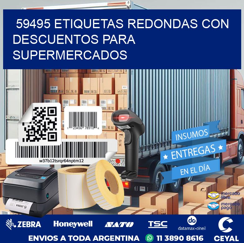 59495 ETIQUETAS REDONDAS CON DESCUENTOS PARA SUPERMERCADOS