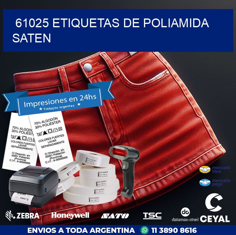 61025 ETIQUETAS DE POLIAMIDA SATEN