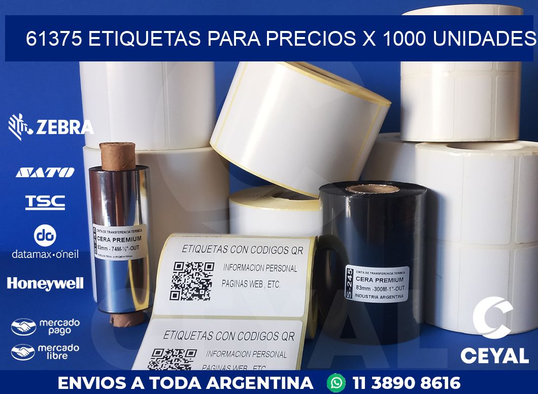 61375 ETIQUETAS PARA PRECIOS X 1000 UNIDADES