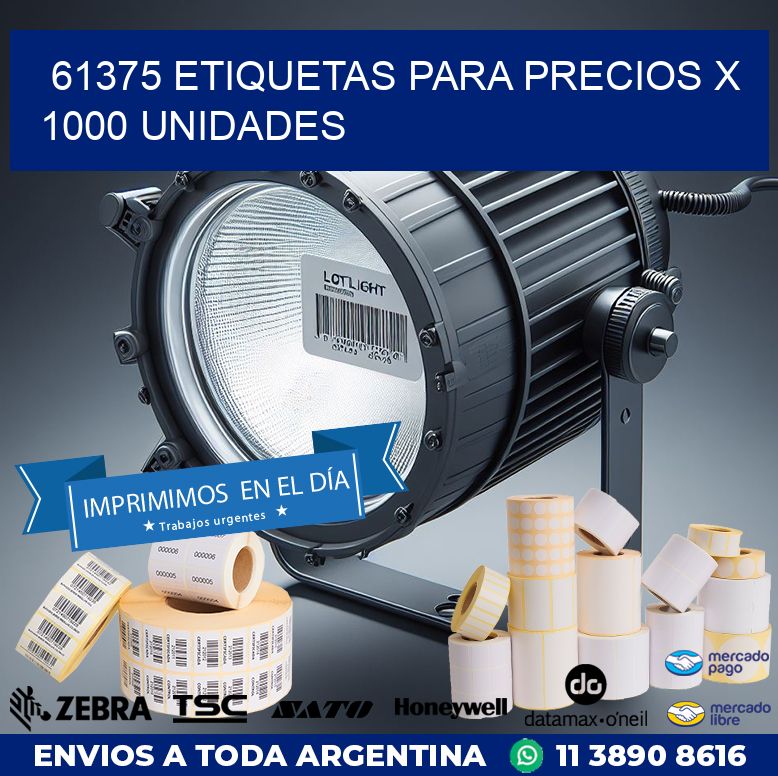 61375 ETIQUETAS PARA PRECIOS X 1000 UNIDADES