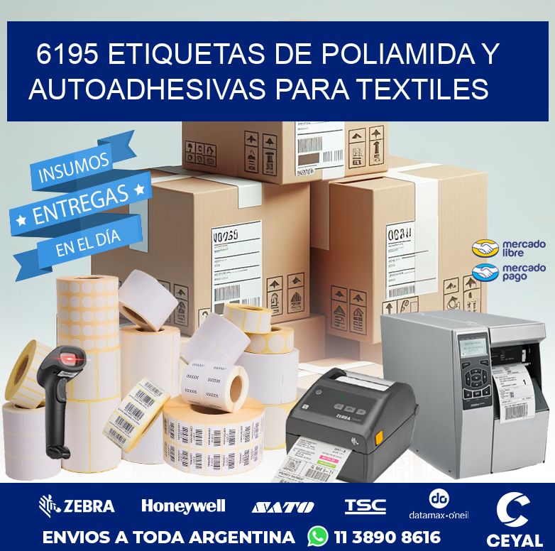 6195 ETIQUETAS DE POLIAMIDA Y AUTOADHESIVAS PARA TEXTILES