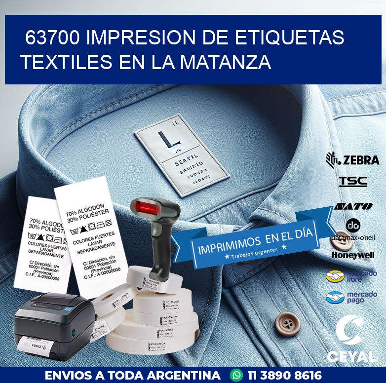 63700 IMPRESION DE ETIQUETAS TEXTILES EN LA MATANZA