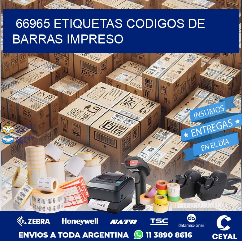 66965 ETIQUETAS CODIGOS DE BARRAS IMPRESO
