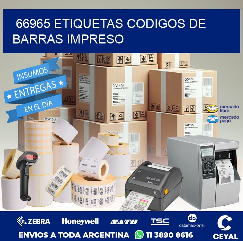 66965 ETIQUETAS CODIGOS DE BARRAS IMPRESO
