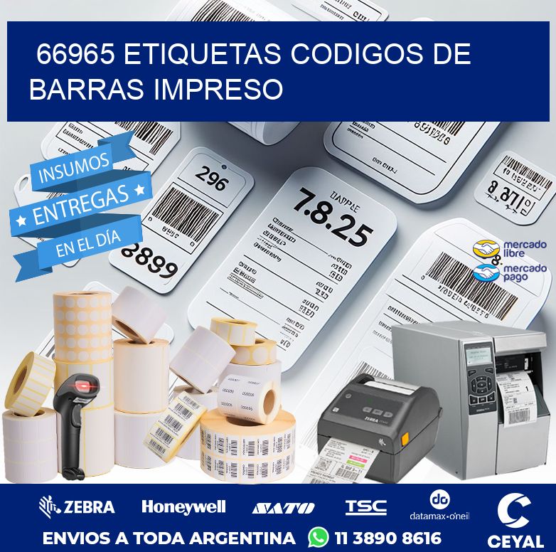 66965 ETIQUETAS CODIGOS DE BARRAS IMPRESO