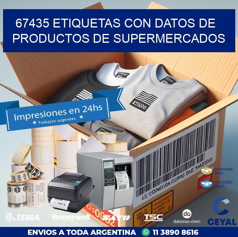 67435 ETIQUETAS CON DATOS DE PRODUCTOS DE SUPERMERCADOS