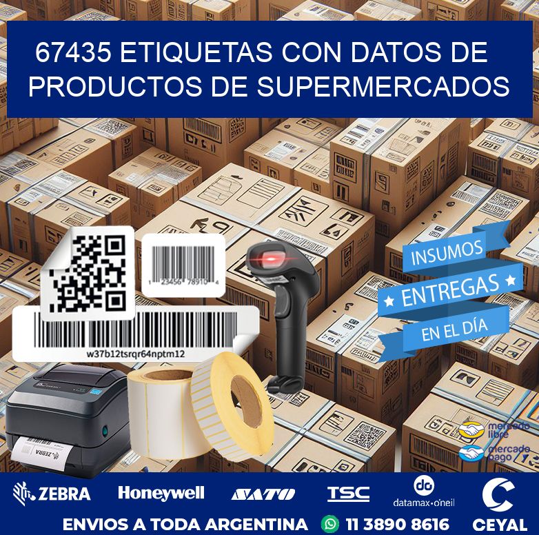 67435 ETIQUETAS CON DATOS DE PRODUCTOS DE SUPERMERCADOS