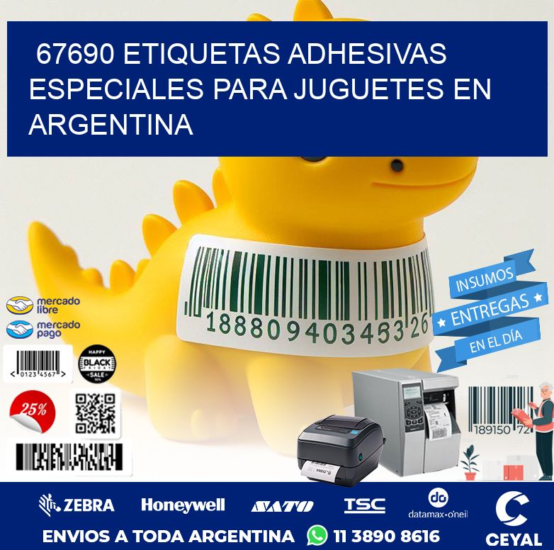 67690 ETIQUETAS ADHESIVAS ESPECIALES PARA JUGUETES EN ARGENTINA