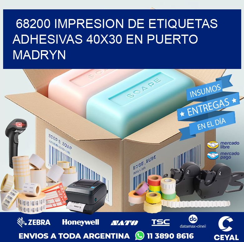 68200 IMPRESION DE ETIQUETAS ADHESIVAS 40X30 EN PUERTO MADRYN