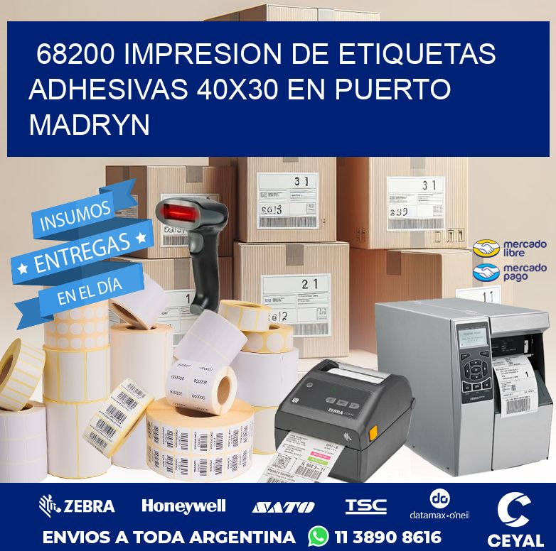 68200 IMPRESION DE ETIQUETAS ADHESIVAS 40X30 EN PUERTO MADRYN