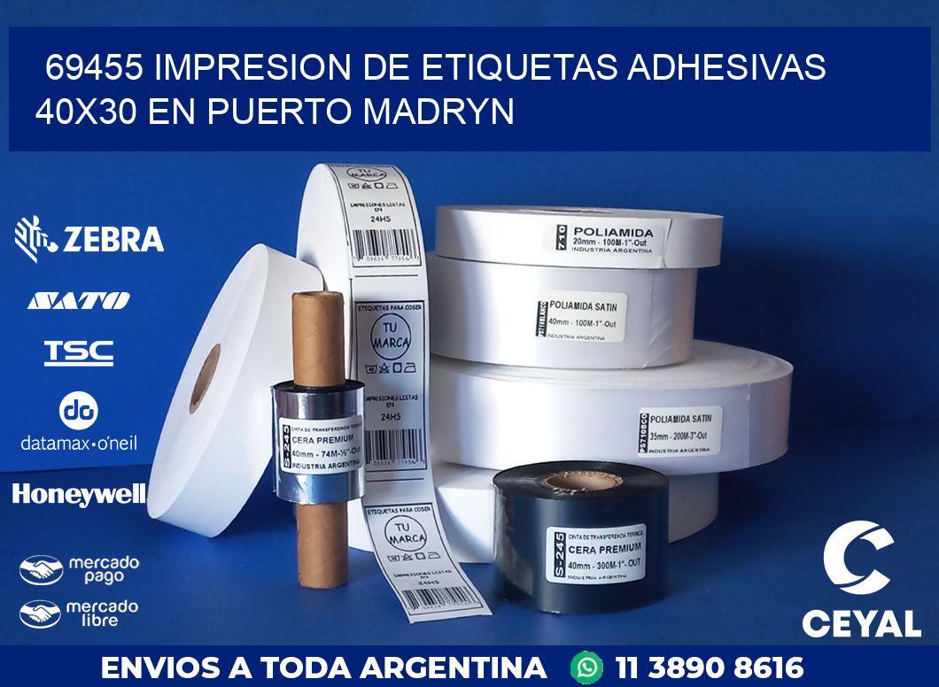 69455 IMPRESION DE ETIQUETAS ADHESIVAS 40X30 EN PUERTO MADRYN