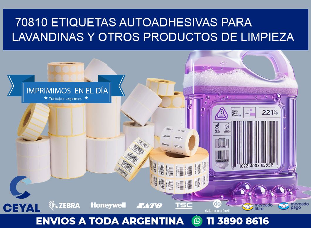 70810 ETIQUETAS AUTOADHESIVAS PARA LAVANDINAS Y OTROS PRODUCTOS DE LIMPIEZA