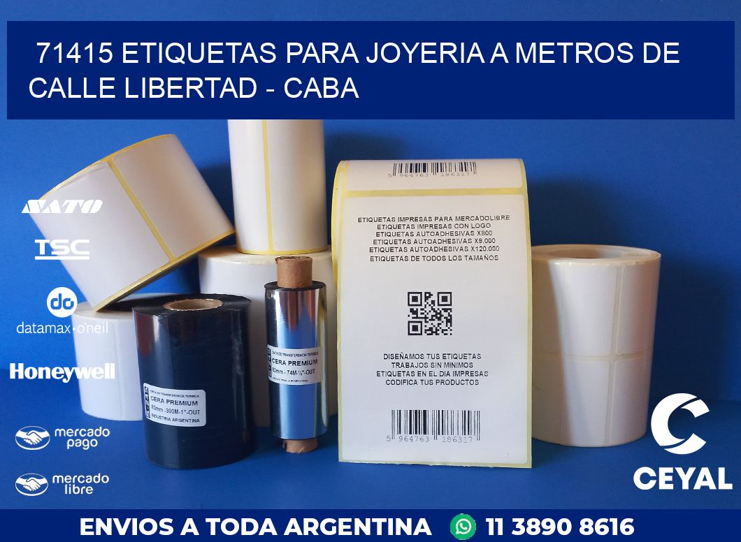 71415 ETIQUETAS PARA JOYERIA A METROS DE CALLE LIBERTAD - CABA