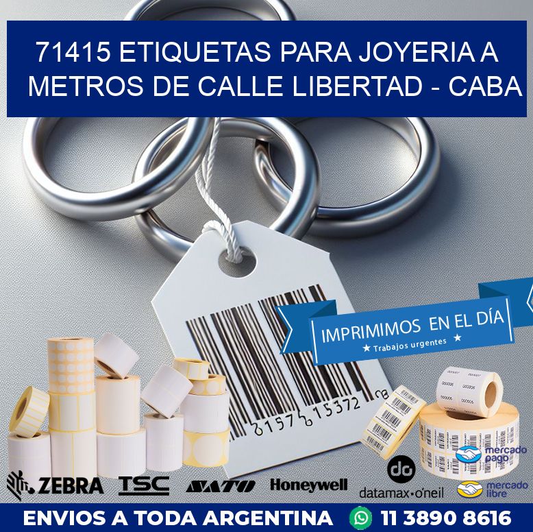 71415 ETIQUETAS PARA JOYERIA A METROS DE CALLE LIBERTAD – CABA