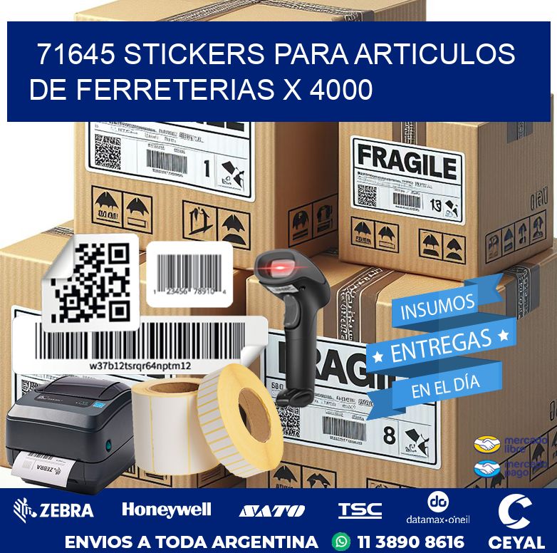 71645 STICKERS PARA ARTICULOS DE FERRETERIAS X 4000