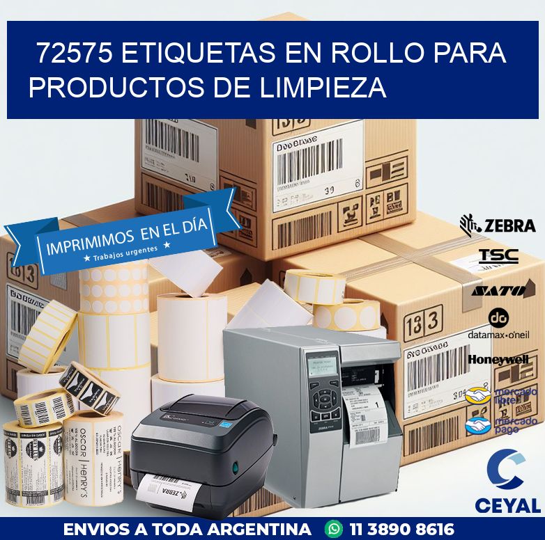 72575 ETIQUETAS EN ROLLO PARA PRODUCTOS DE LIMPIEZA