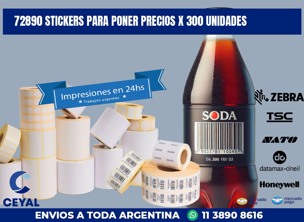 72890 STICKERS PARA PONER PRECIOS X 300 UNIDADES