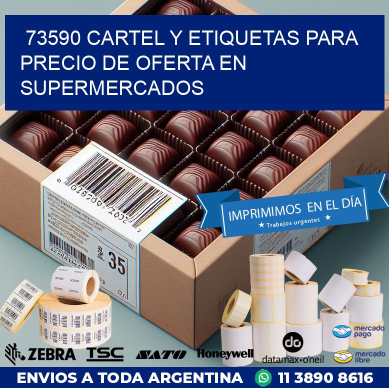 73590 CARTEL Y ETIQUETAS PARA PRECIO DE OFERTA EN SUPERMERCADOS