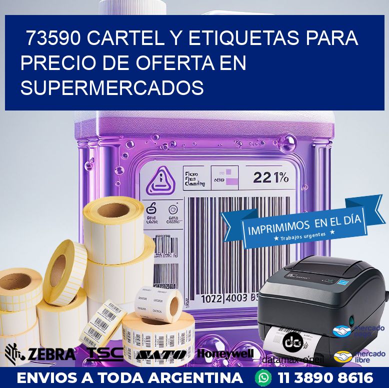 73590 CARTEL Y ETIQUETAS PARA PRECIO DE OFERTA EN SUPERMERCADOS