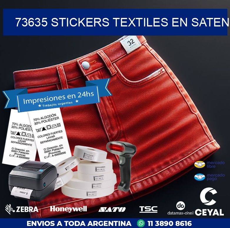 73635 STICKERS TEXTILES EN SATEN