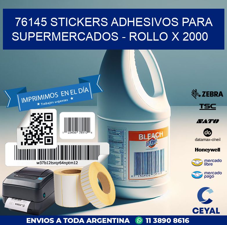 76145 STICKERS ADHESIVOS PARA SUPERMERCADOS - ROLLO X 2000