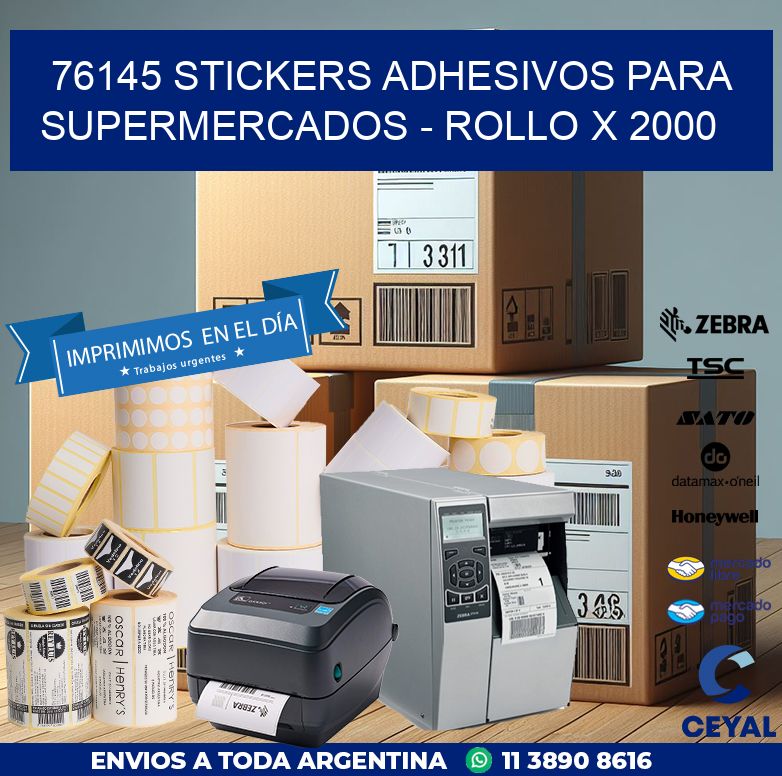 76145 STICKERS ADHESIVOS PARA SUPERMERCADOS - ROLLO X 2000