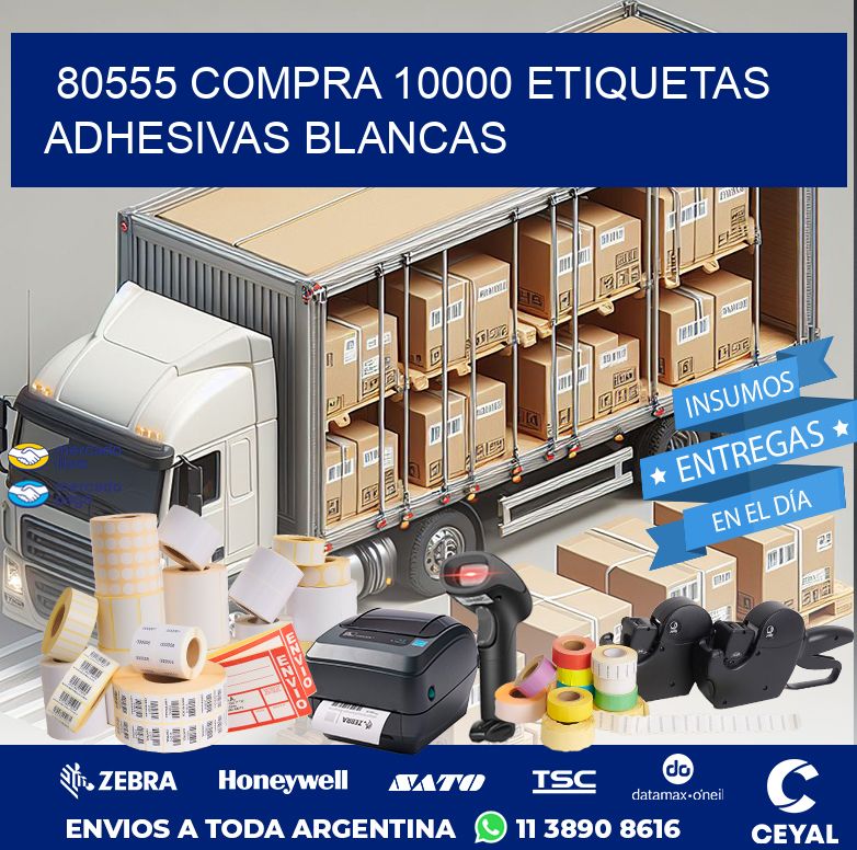 80555 COMPRA 10000 ETIQUETAS ADHESIVAS BLANCAS