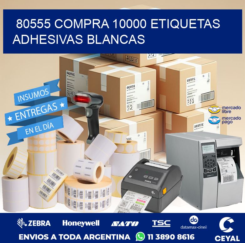 80555 COMPRA 10000 ETIQUETAS ADHESIVAS BLANCAS