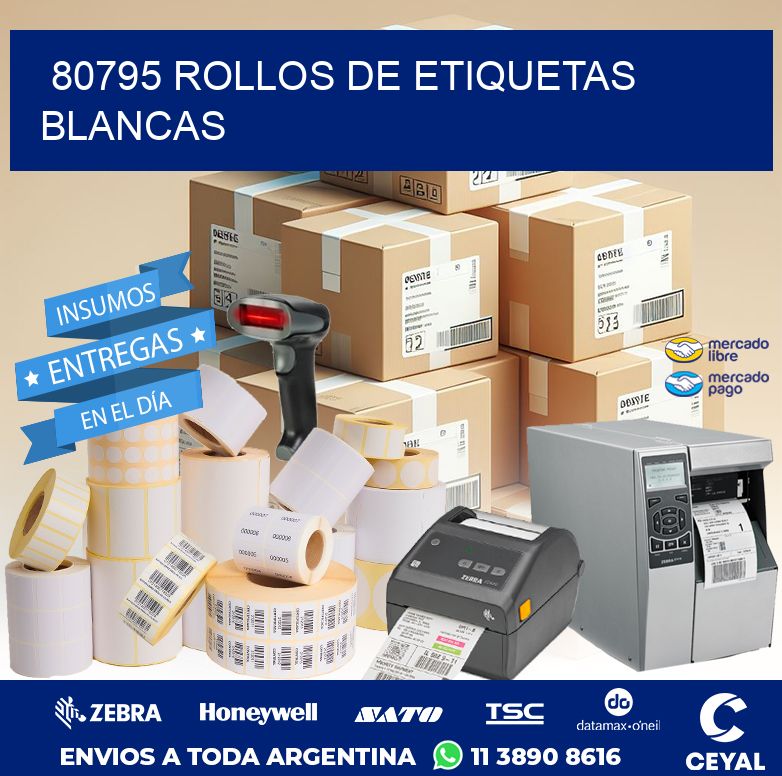 80795 ROLLOS DE ETIQUETAS BLANCAS