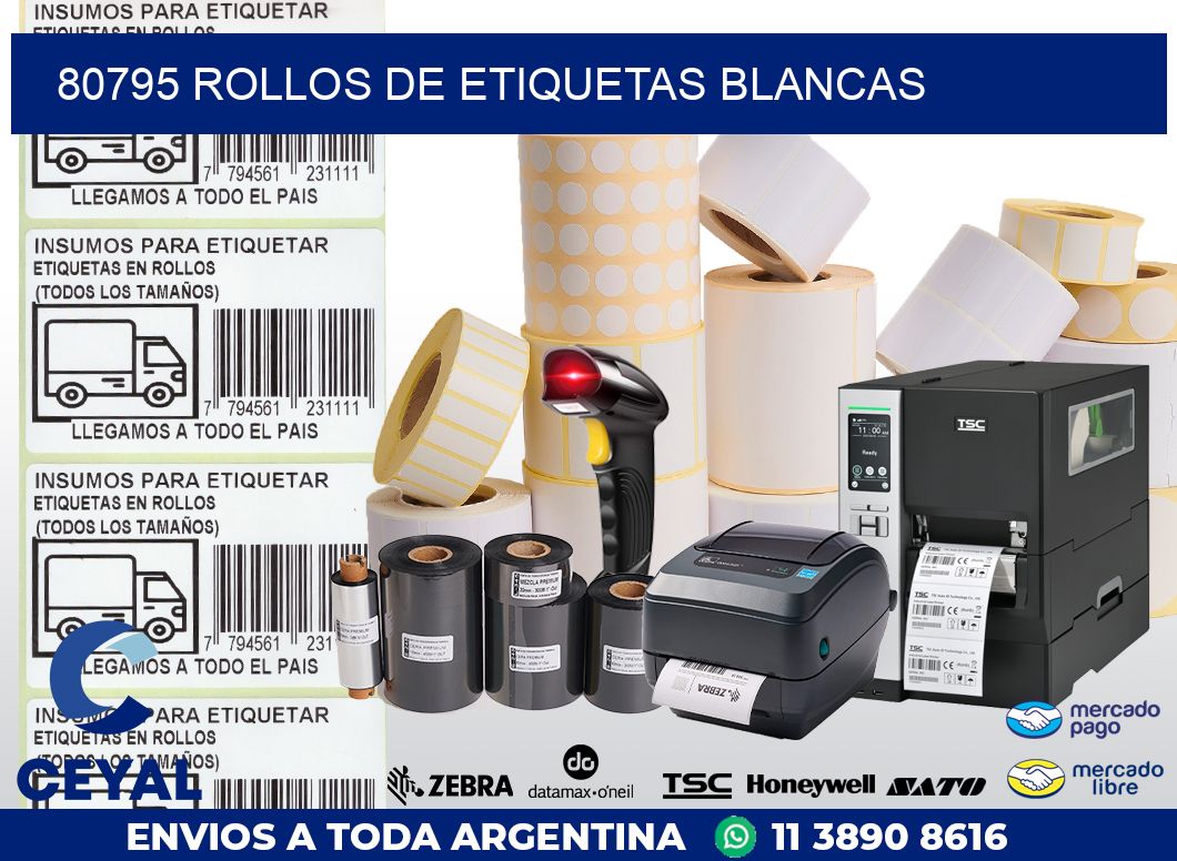 80795 ROLLOS DE ETIQUETAS BLANCAS