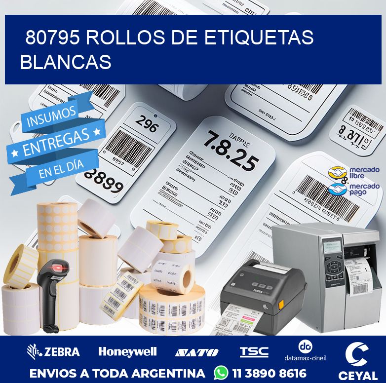 80795 ROLLOS DE ETIQUETAS BLANCAS