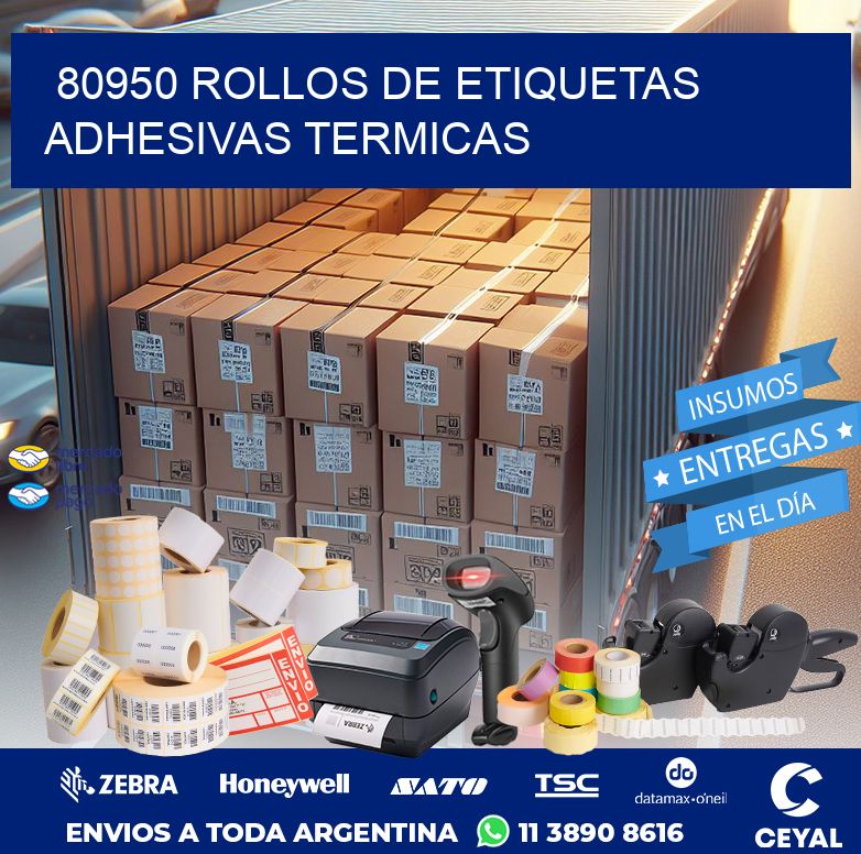 80950 ROLLOS DE ETIQUETAS ADHESIVAS TERMICAS
